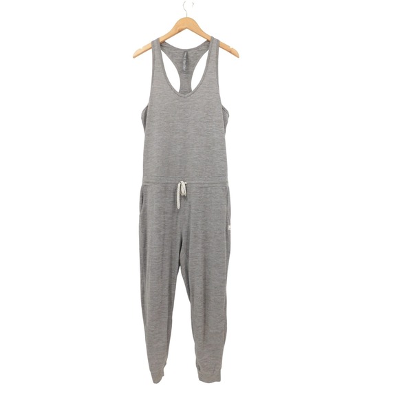 Vuori Pants - Vuori Lux Harem Jumpsuit Heather Grey Racerback Drawstring VW426 Medium